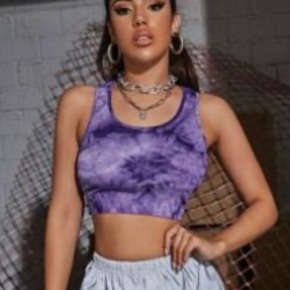 Purple Tie-Dye Tank Top
